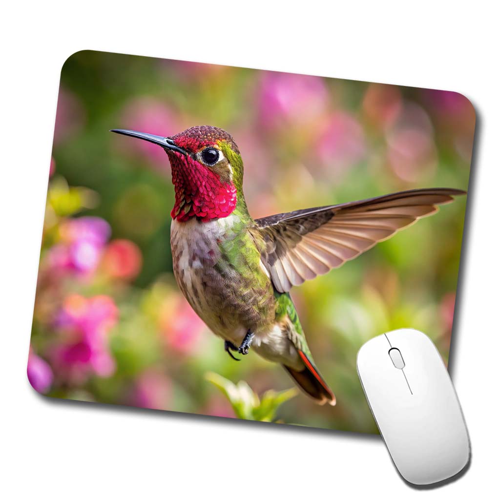 Anna's Hummingbird Backyard Bird Low Profile Mouse Pad Mat
