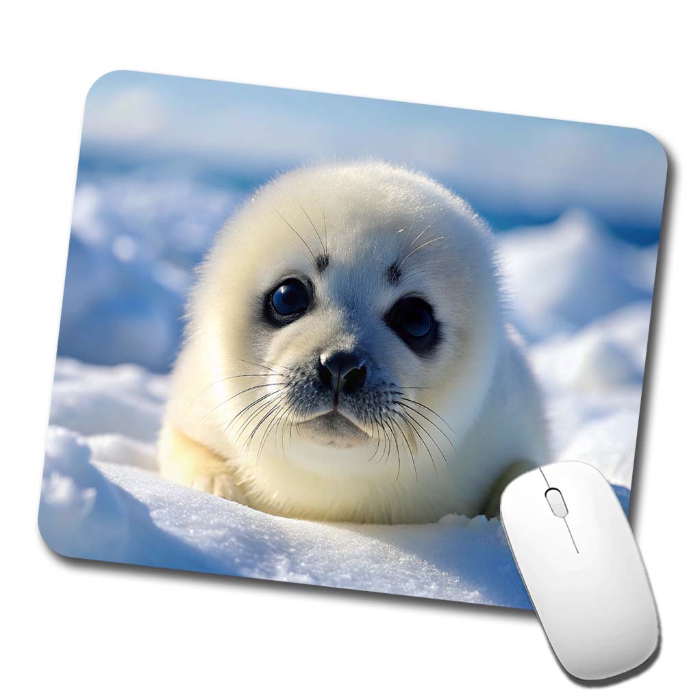 Baby Harp Seal Low Profile Mouse Pad Mat