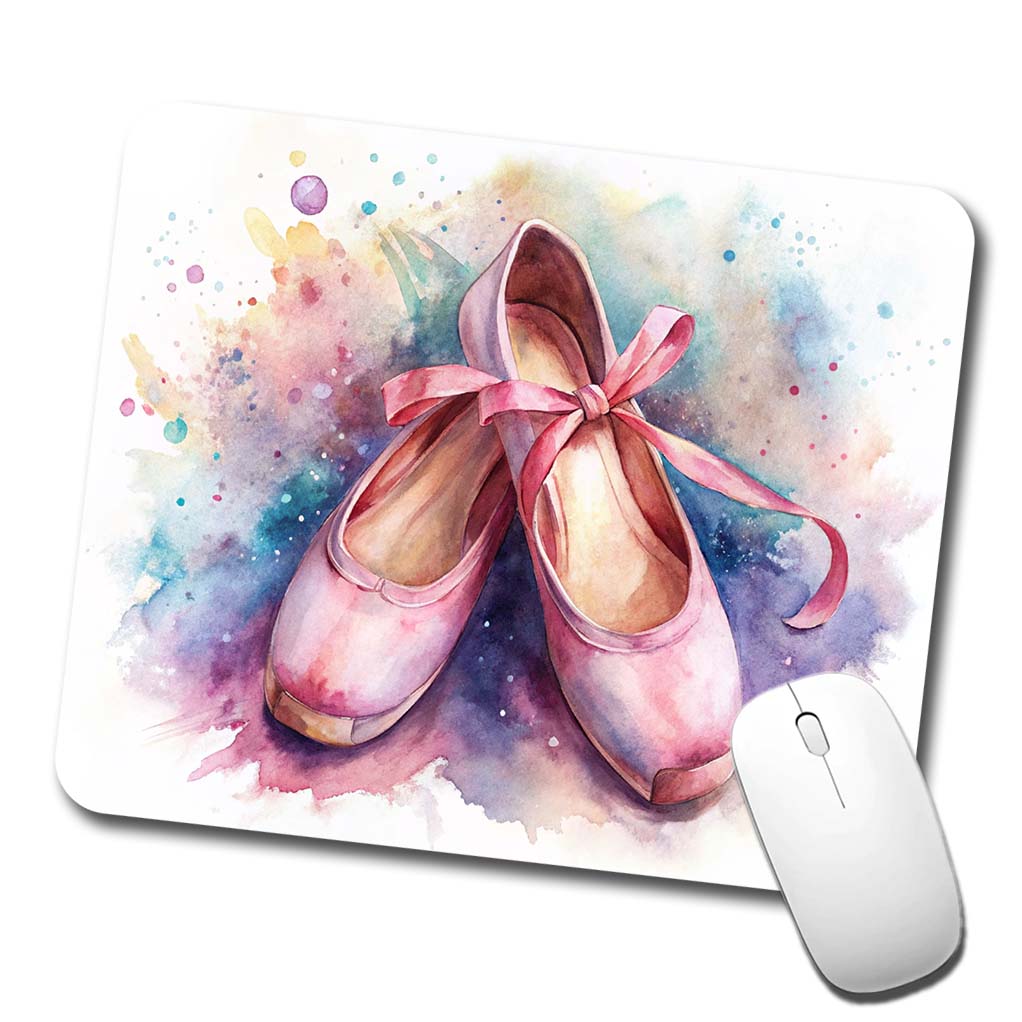 Ballet Slippers Watercolor Low Profile Mouse Pad Mat