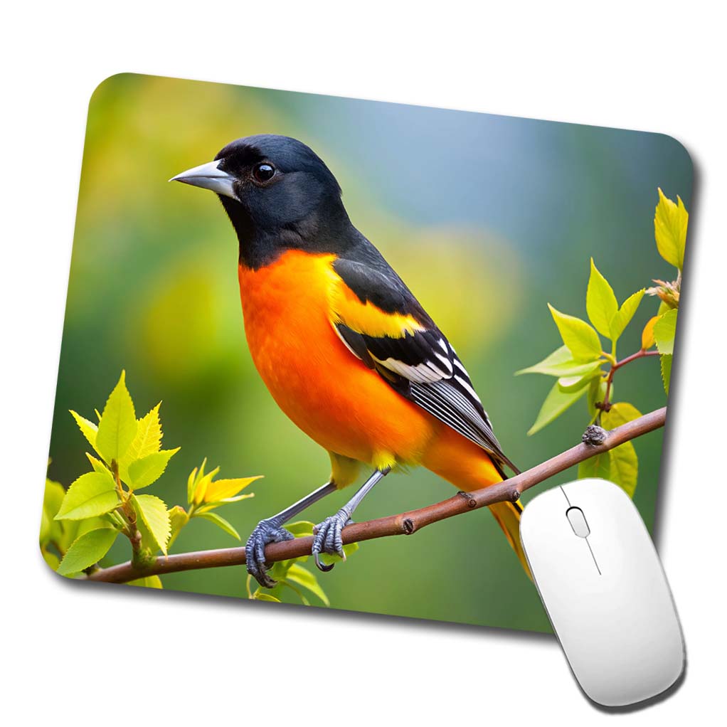 Baltimore Oriole Backyard Bird Low Profile Mouse Pad Mat