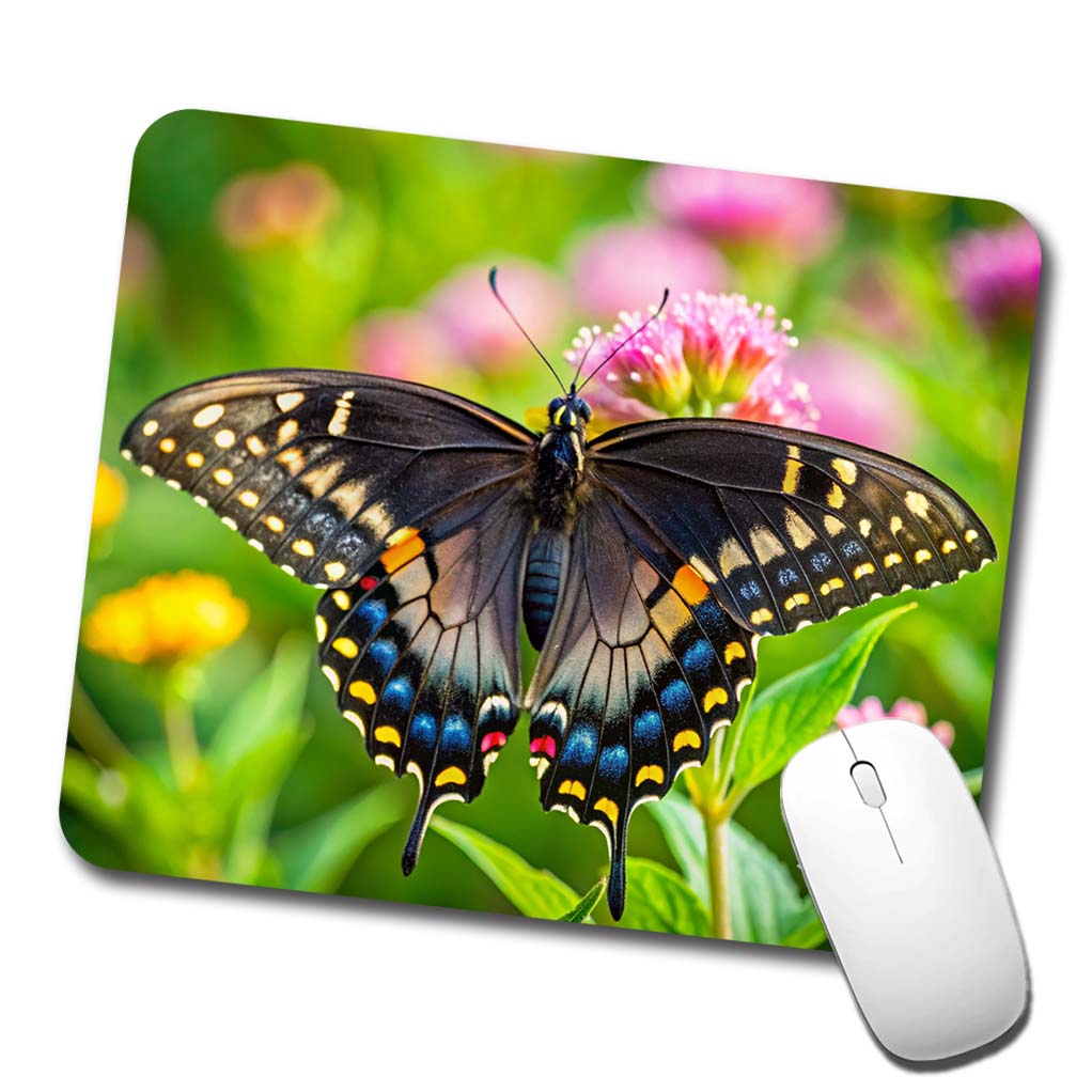 Black Swallowtail Butterfly Low Profile Mouse Pad Mat