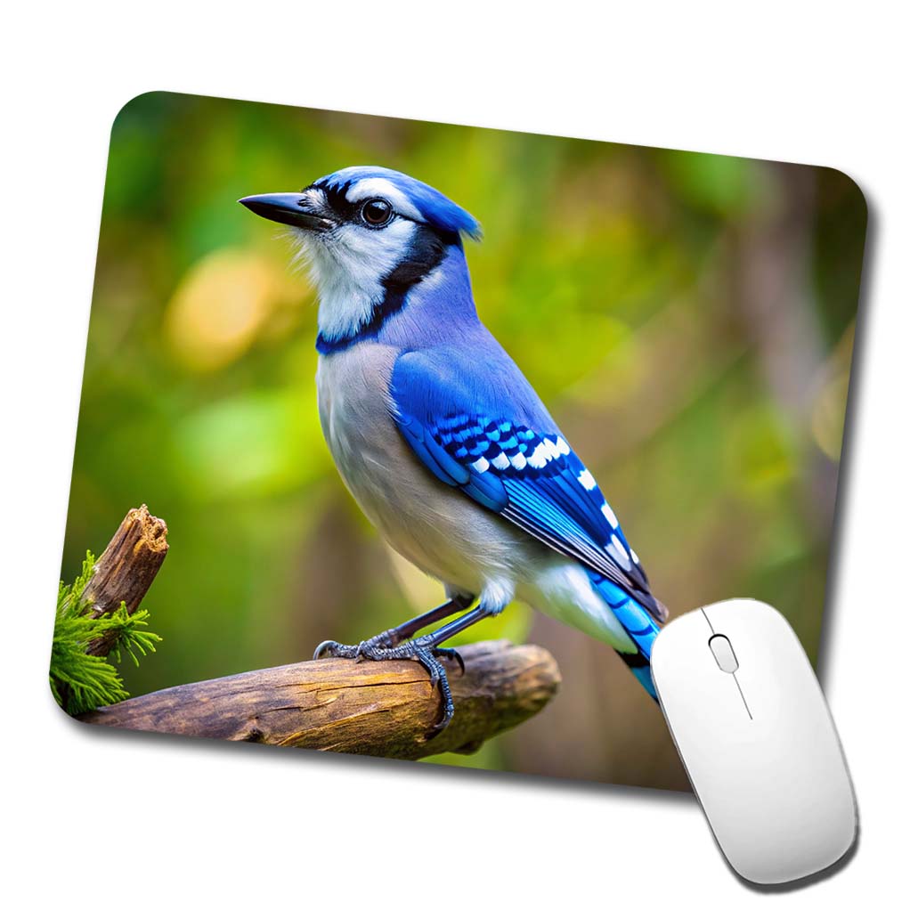 Blue Jay Backyard Bird Low Profile Mouse Pad Mat