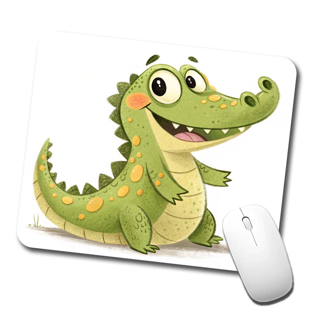Crocodile Children's Illustration Style Low Profile Mouse Pad Mat