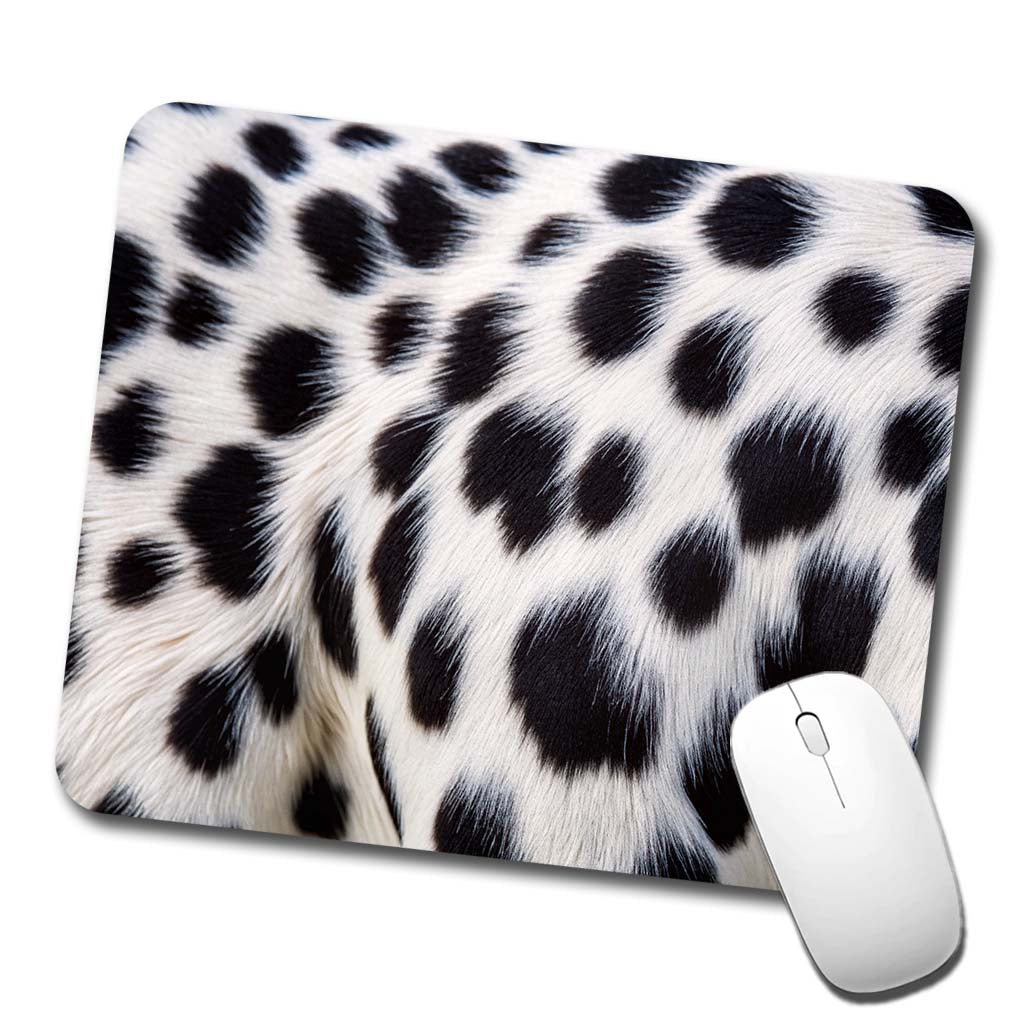 Dalmatian Dog Fur Spotted Pattern Low Profile Mouse Pad Mat