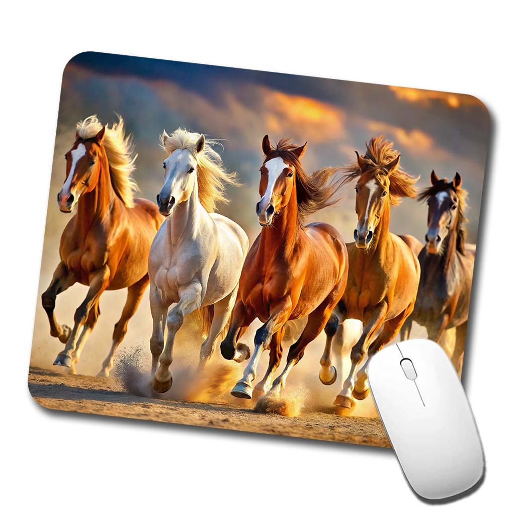 Galloping Horses Low Profile Mouse Pad Mat
