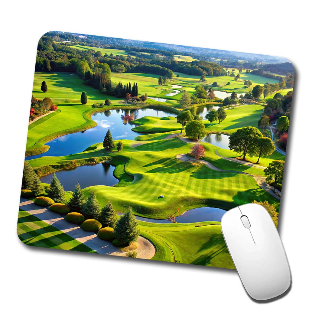 Golf Course Overview Low Profile Mouse Pad Mat