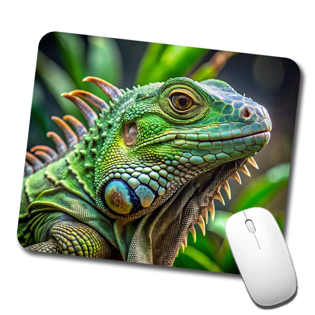 Green Iguana Lizard Reptile Low Profile Mouse Pad Mat