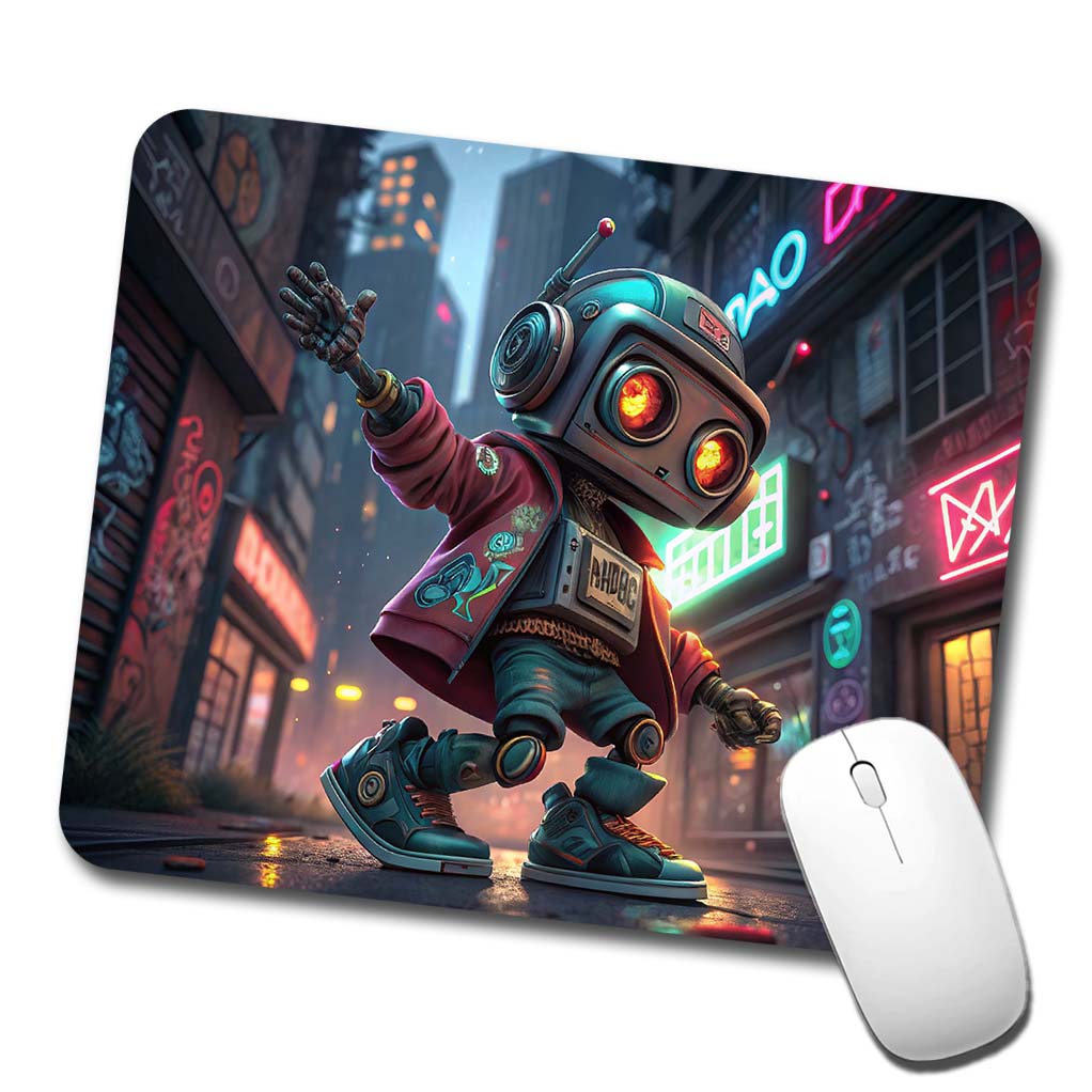 Hip Hop Sci-fi Dancing Robot Low Profile Mouse Pad Mat