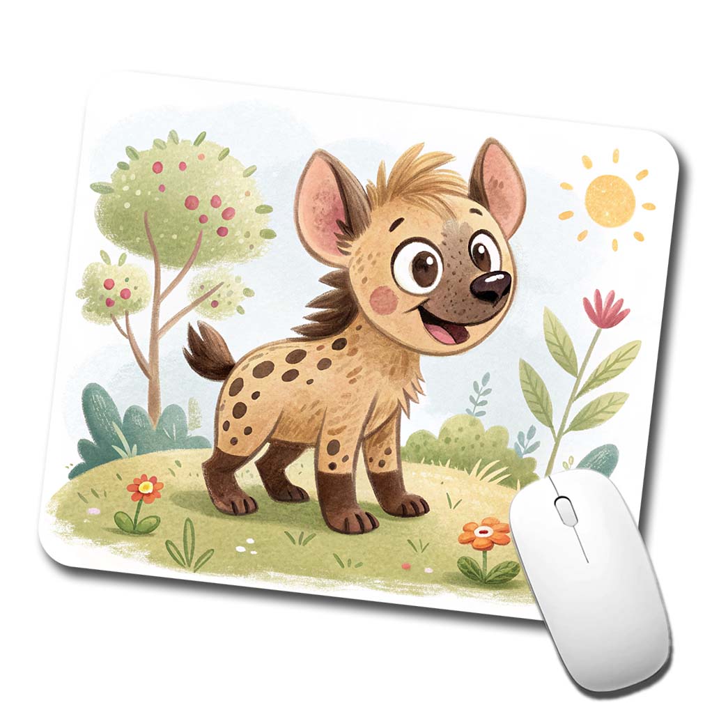 Hyena Children's Illustration Style Low Profile Mouse Pad Mat