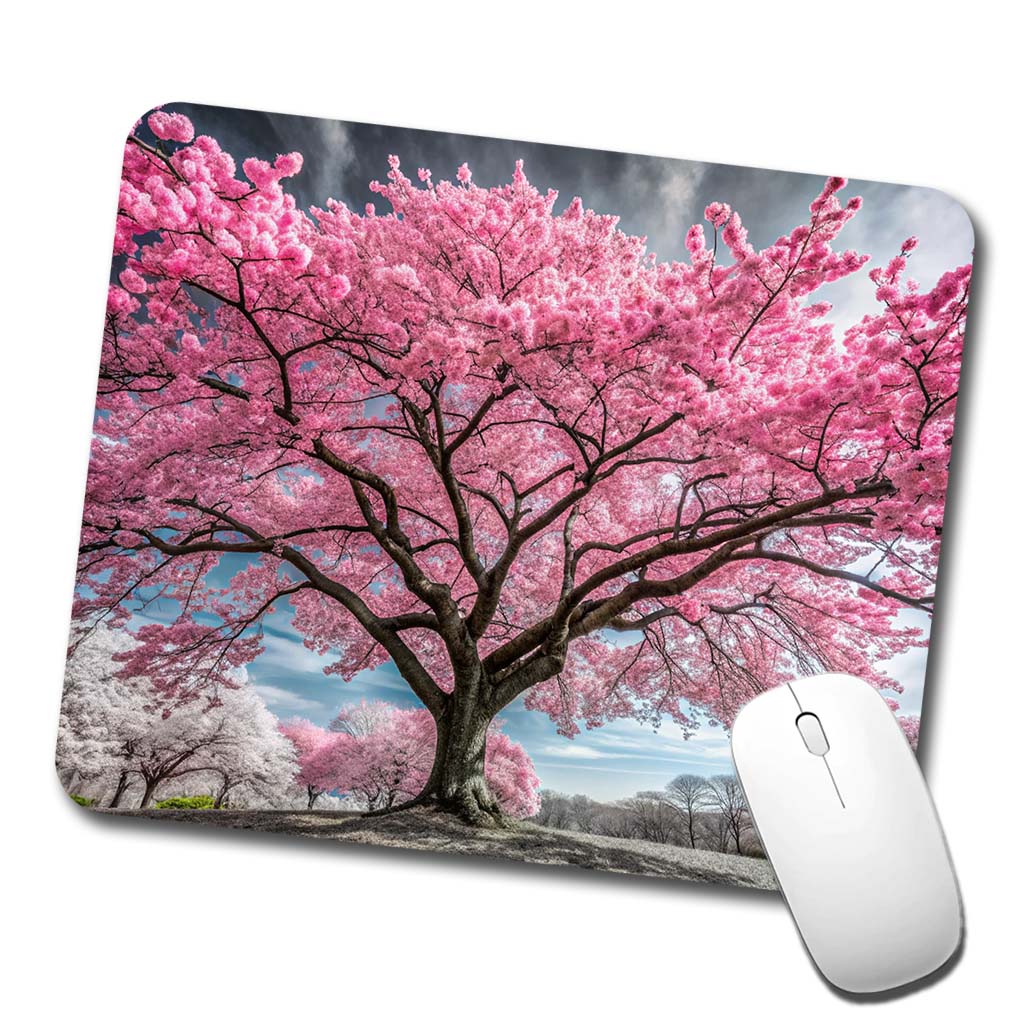Japanese Sakura Cherry Blossom Tree Low Profile Mouse Pad Mat