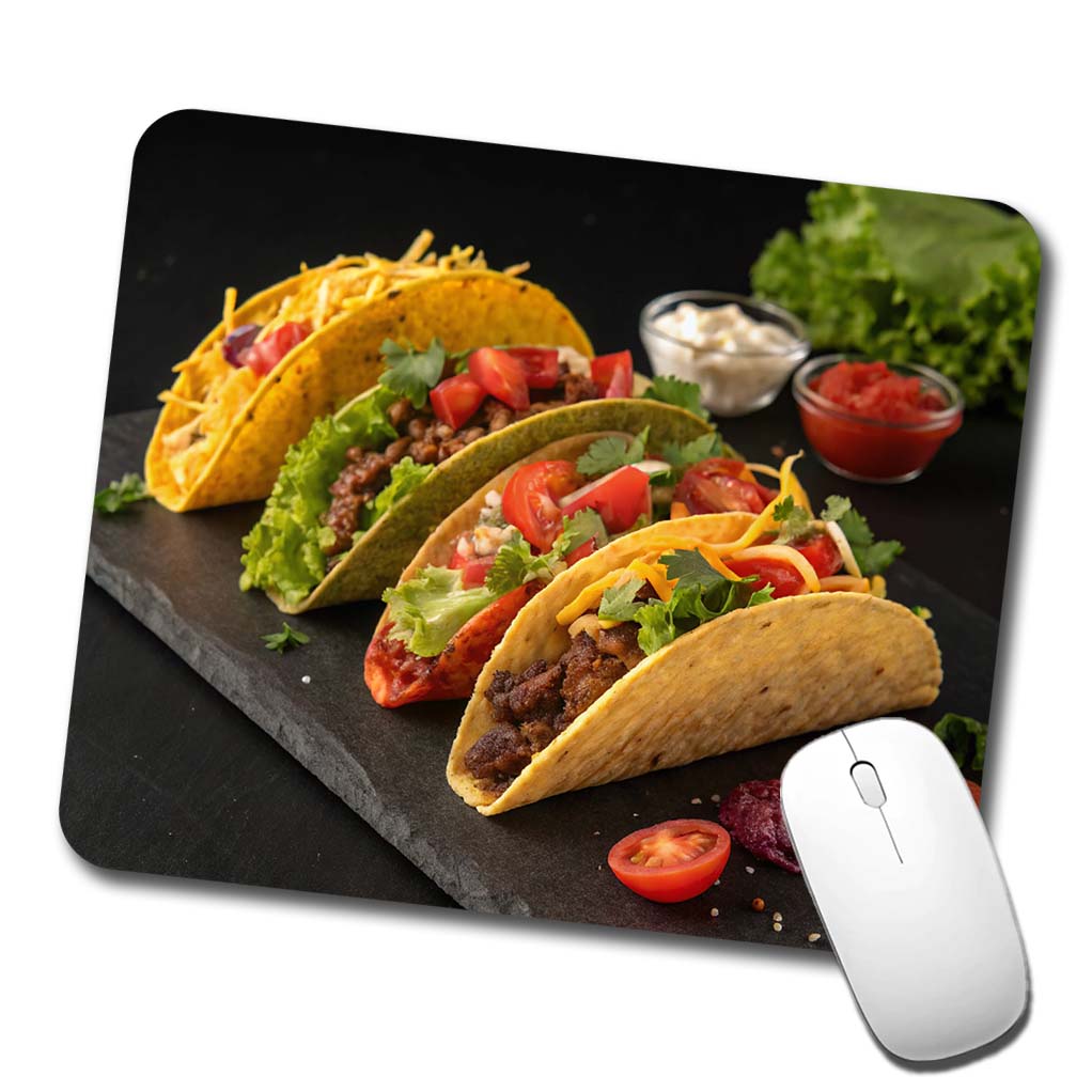 Mexican Tacos Low Profile Mouse Pad Mat