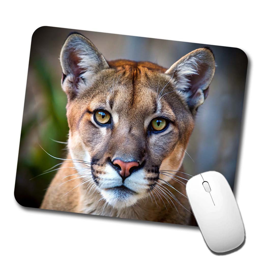Mountain Lion Cougar Face Low Profile Mouse Pad Mat