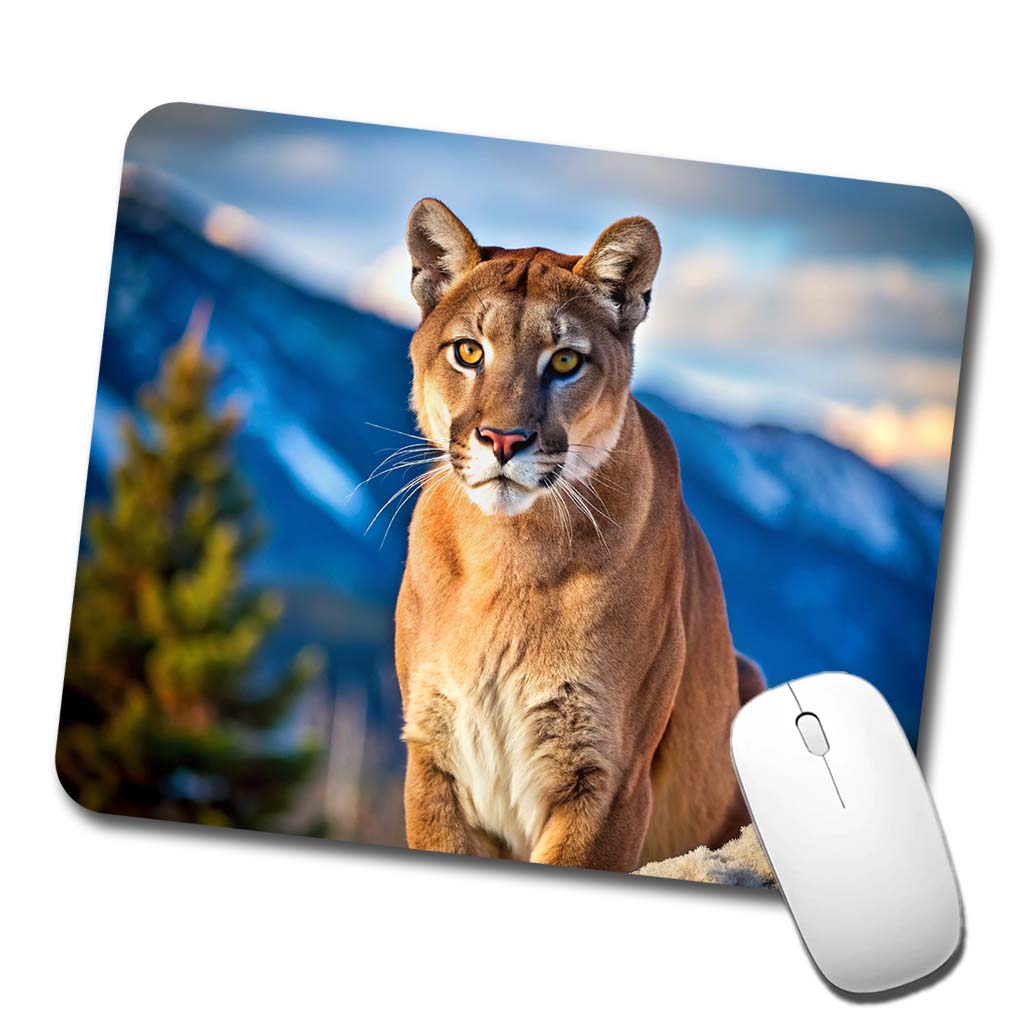 Mountain Lion Cougar Low Profile Mouse Pad Mat