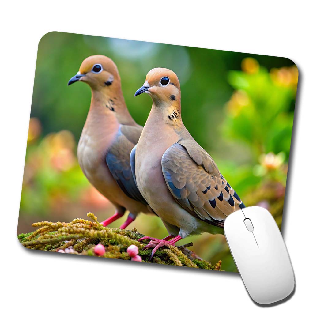 Mourning Doves Backyard Bird Low Profile Mouse Pad Mat