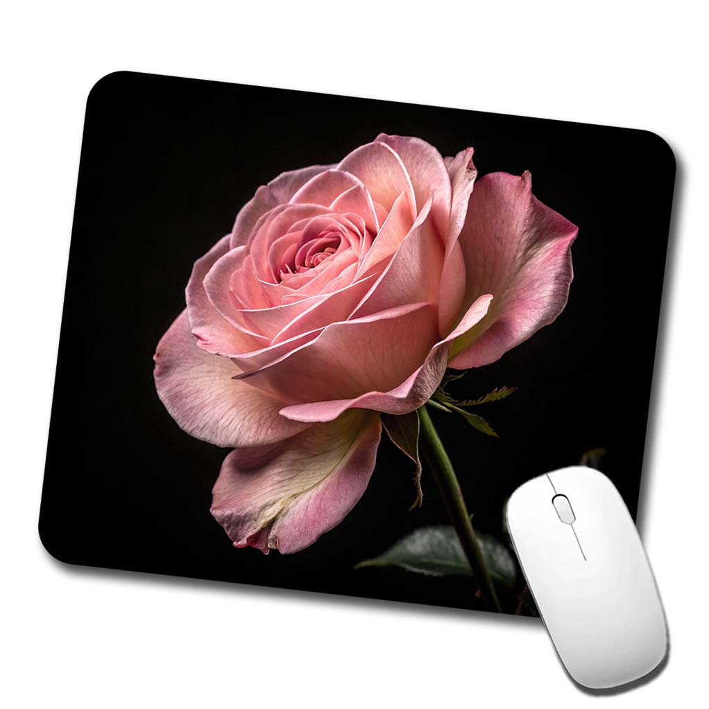 Pink Rose Low Profile Mouse Pad Mat
