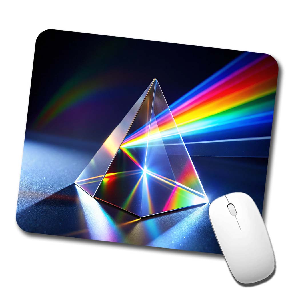 Pyramid Prism Refracted Rainbow Low Profile Mouse Pad Mat