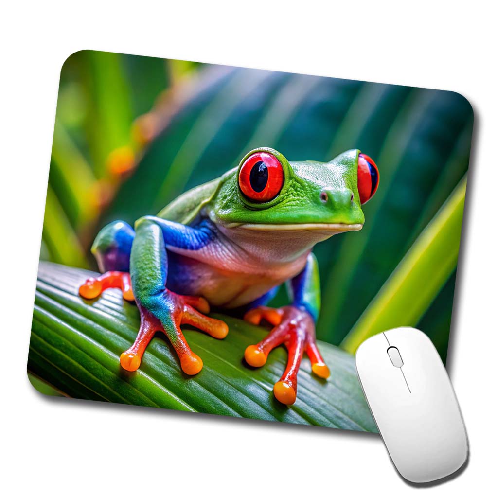 Red Eyed Tree Frog Low Profile Mouse Pad Mat