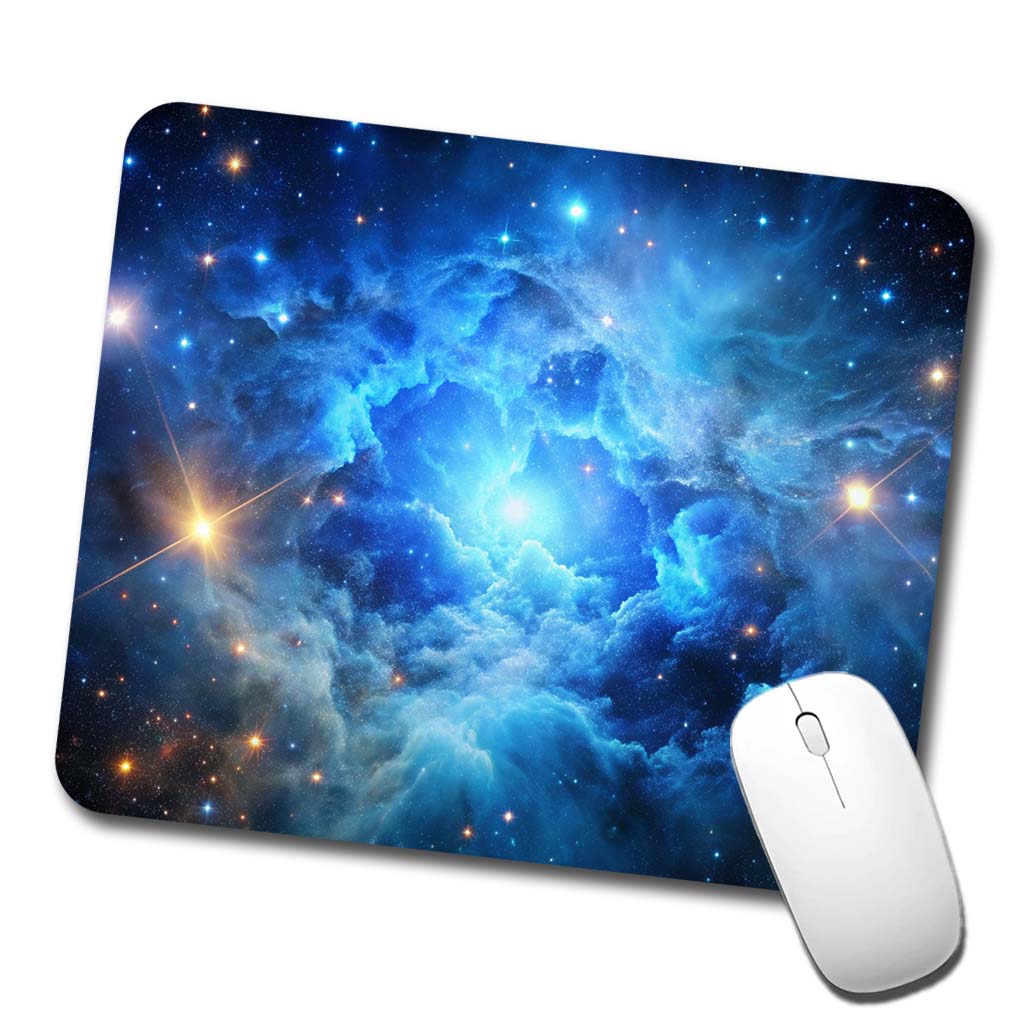 Space Galaxy Nebula Blue Low Profile Mouse Pad Mat