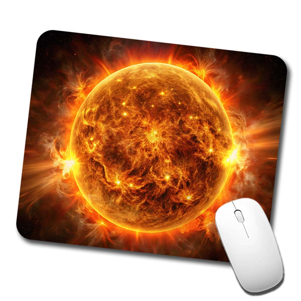 Sun During Solar Flare Storm Sci-fi Low Profile Mouse Pad Mat