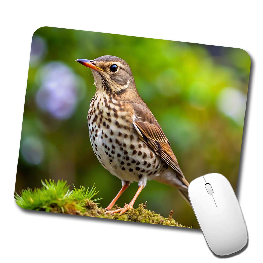 Thrush Bird Backyard Bird Low Profile Mouse Pad Mat