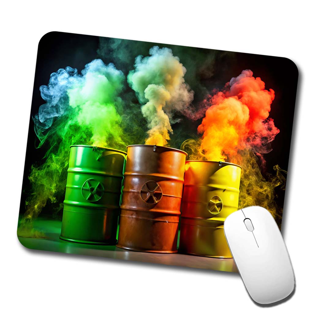 Toxic Waste Barrels Low Profile Mouse Pad Mat