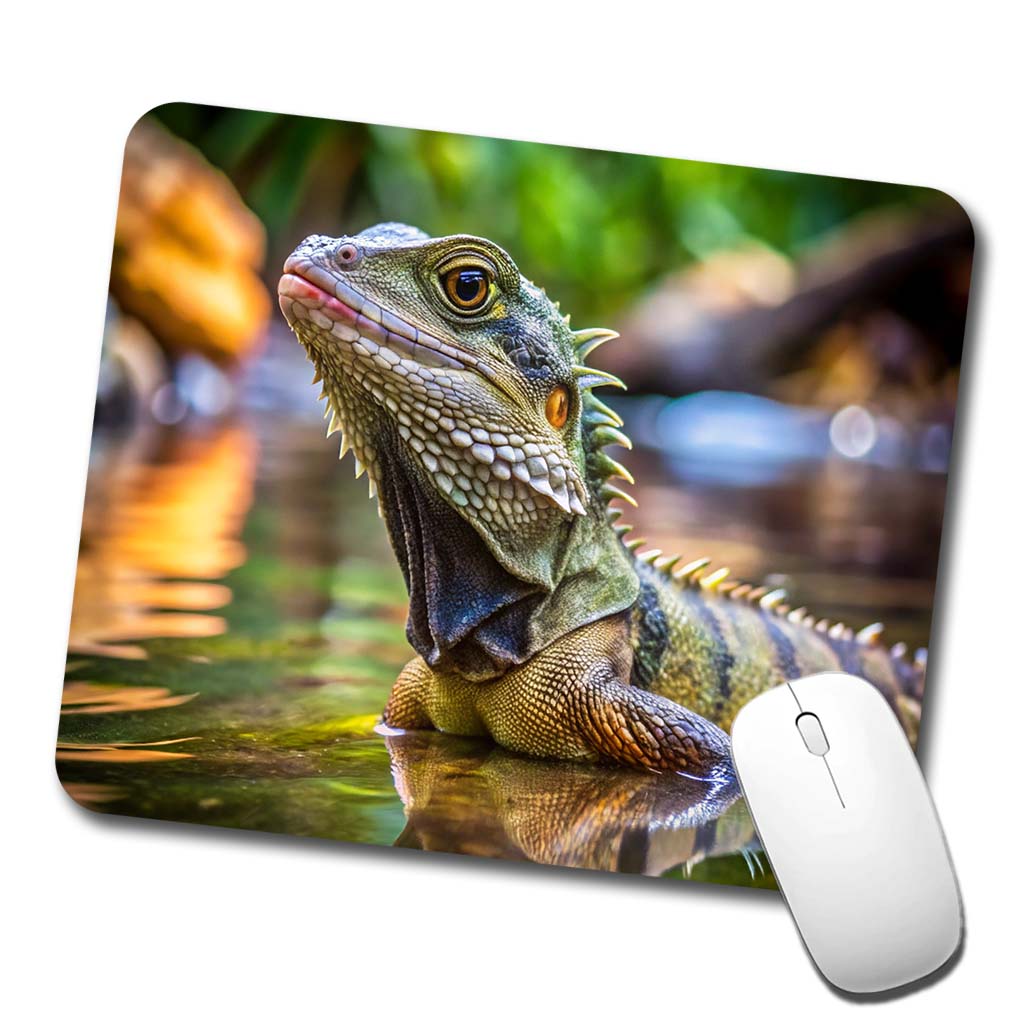 Water Dragon Lizard Reptile Low Profile Mouse Pad Mat
