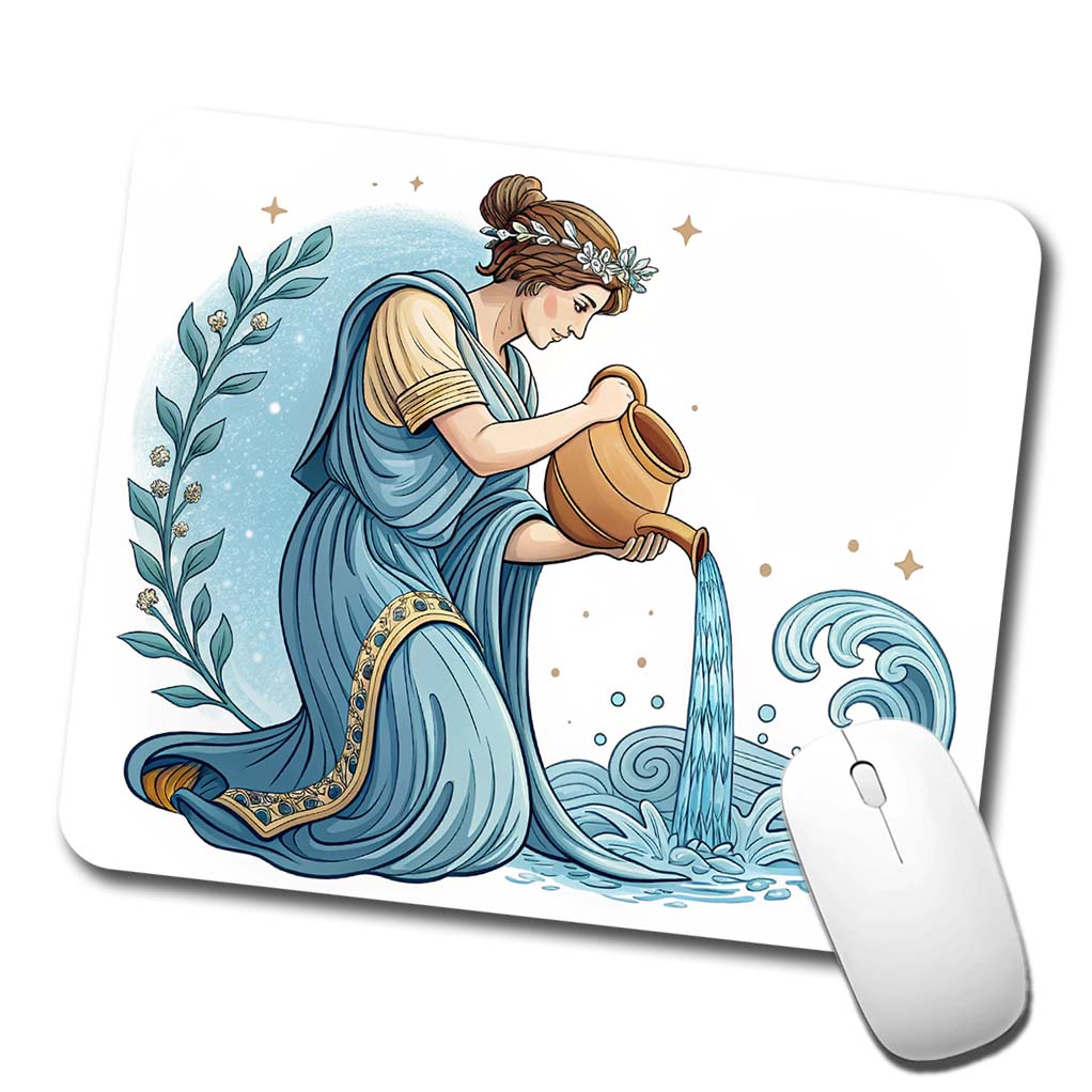 Zodiac Horoscope Symbol Aquarius Water Bearer Low Profile Mouse Pad Mat