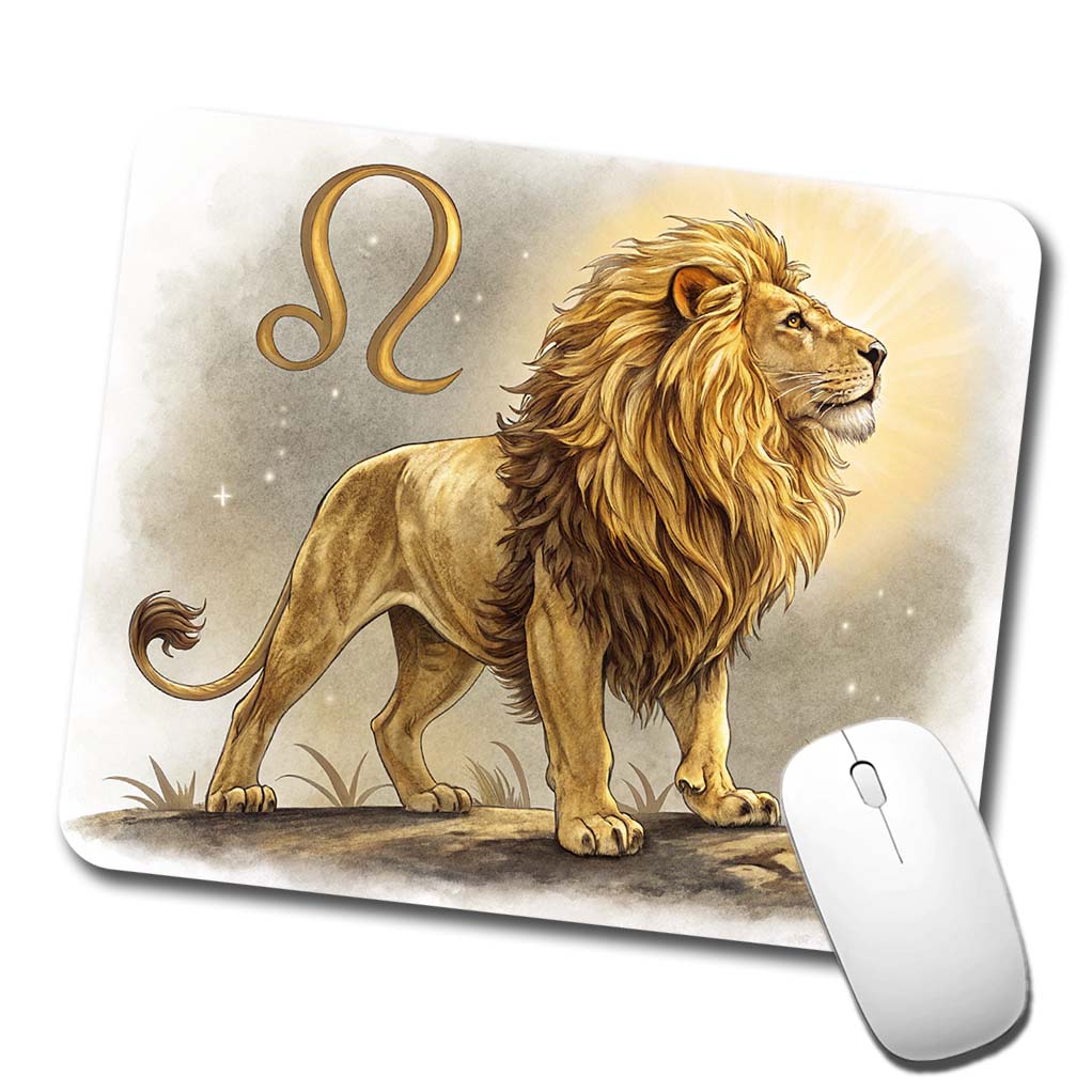 Zodiac Horoscope Symbol Leo Lion Low Profile Mouse Pad Mat