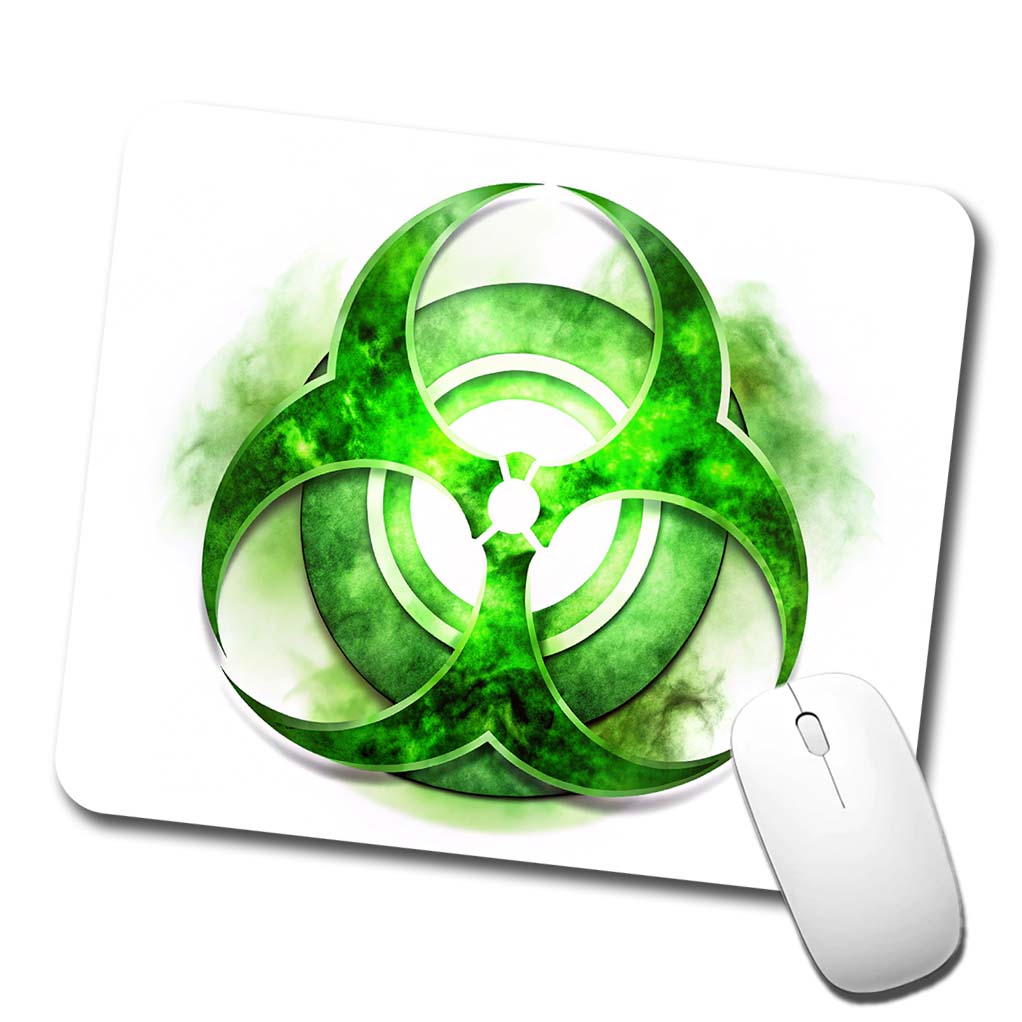 Zombie Outbreak Green Toxic Symbol Low Profile Mouse Pad Mat