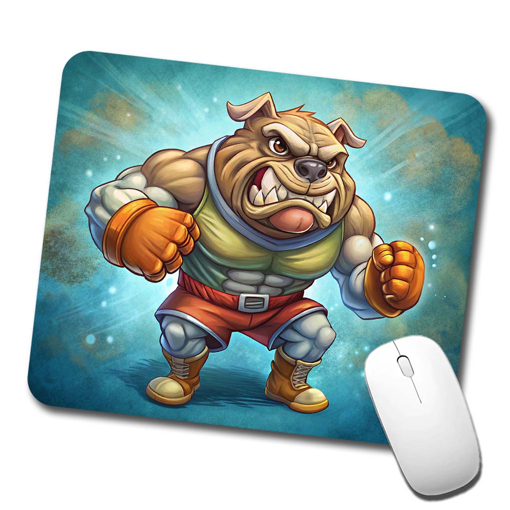 Fighting Bulldog School Mascot Low Profile Mouse Pad Mat