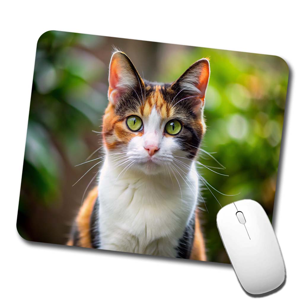Calico Cat Photo Low Profile Mouse Pad Mat