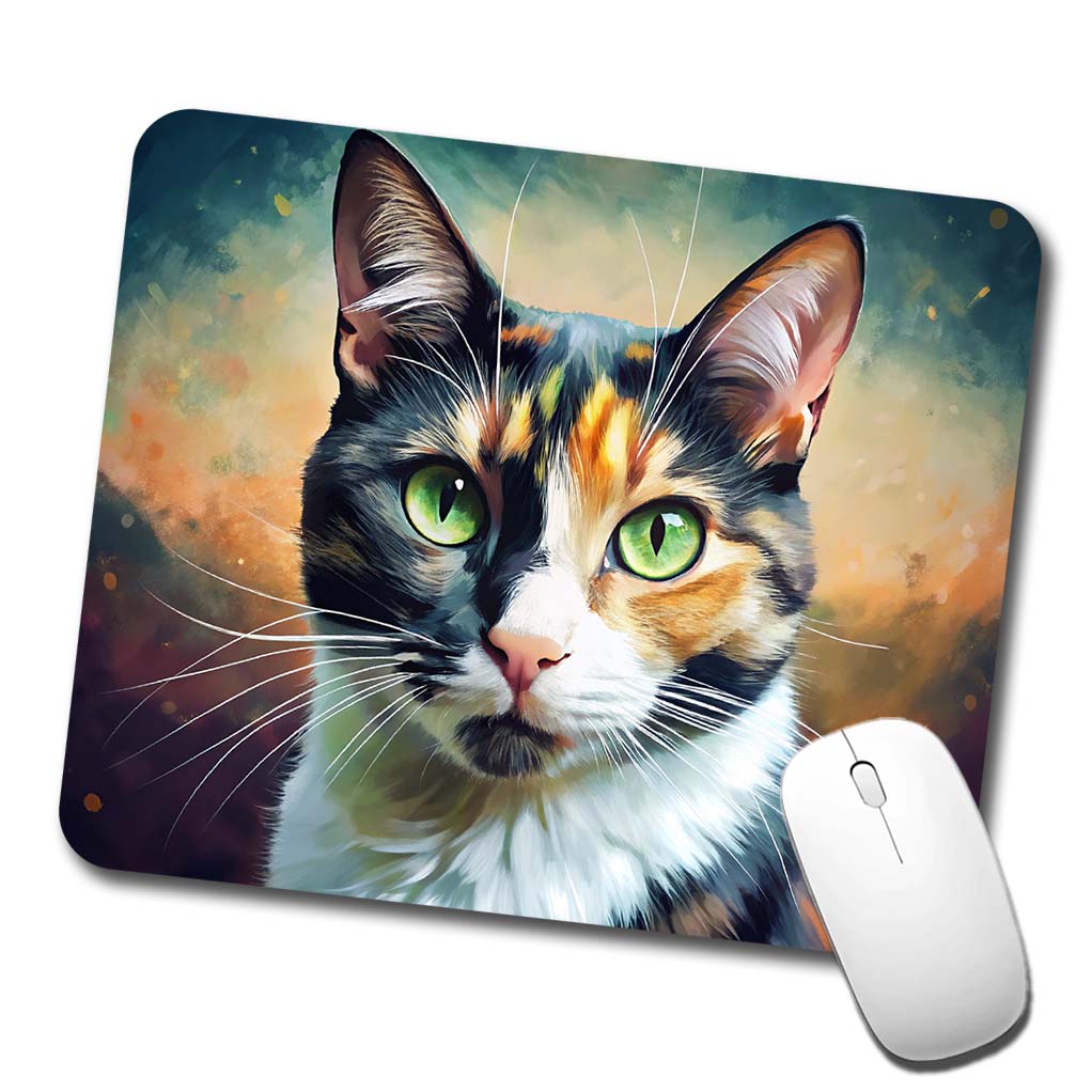 Calico Cat Pop Art Low Profile Mouse Pad Mat