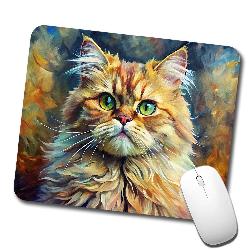 Persian Cat Expressionism Art Low Profile Mouse Pad Mat