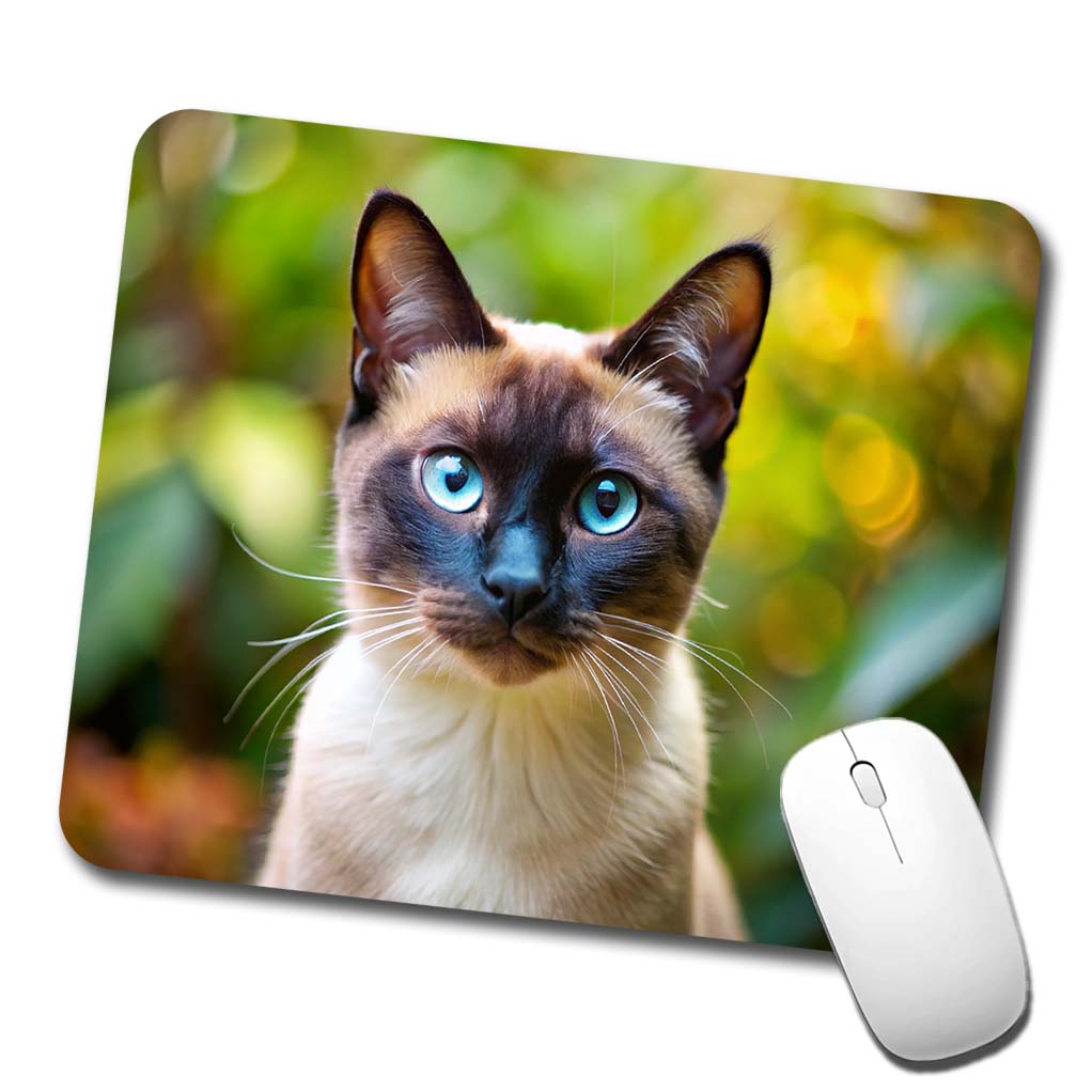 Siamese Cat Photo Low Profile Mouse Pad Mat