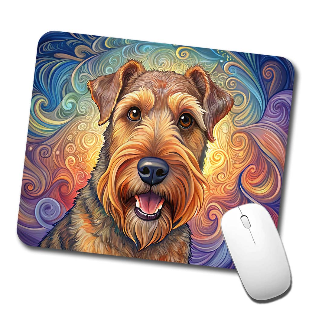 Airedale Terrier Dog Art Nouveau Low Profile Mouse Pad Mat