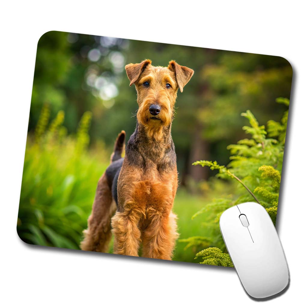 Airedale Terrier Dog Photo Low Profile Mouse Pad Mat