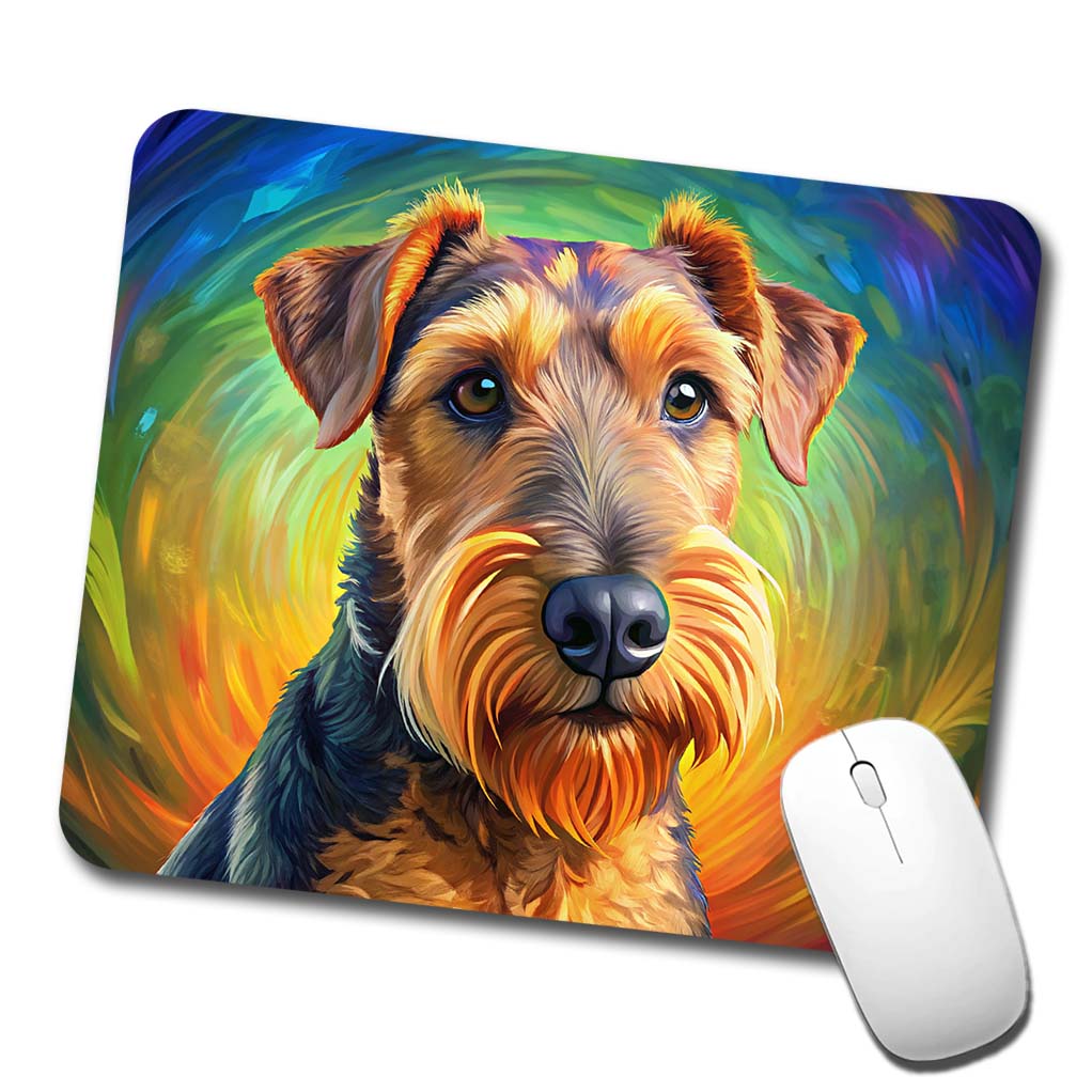 Airedale Terrier Dog Pop Art Low Profile Mouse Pad Mat