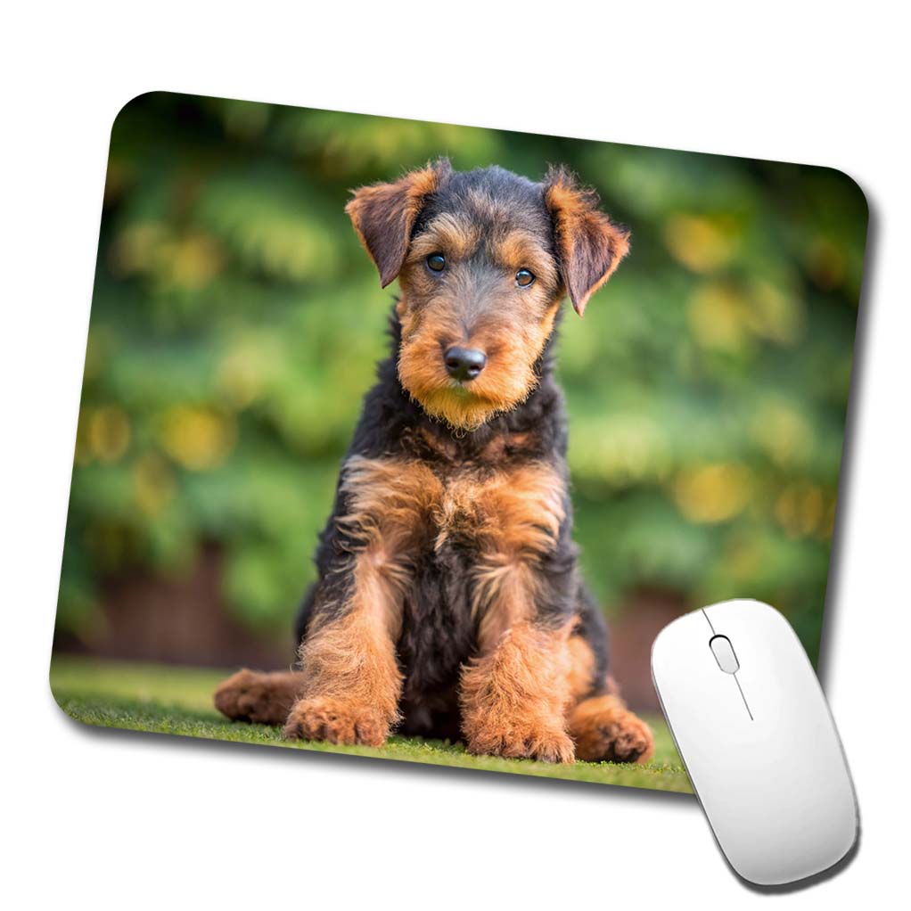 Airedale Terrier Dog Puppy Photo Low Profile Mouse Pad Mat