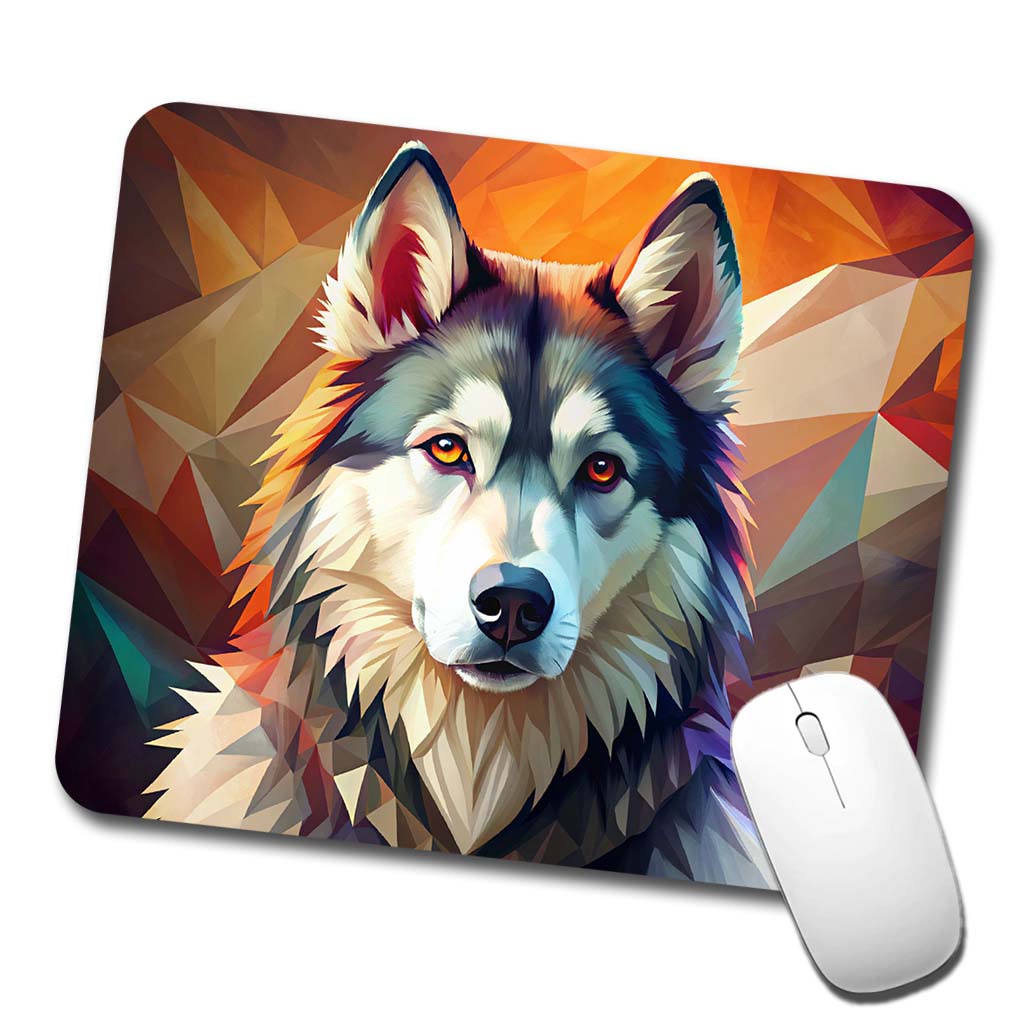 Alaskan Malamute Dog Contemporary Art Low Profile Mouse Pad Mat