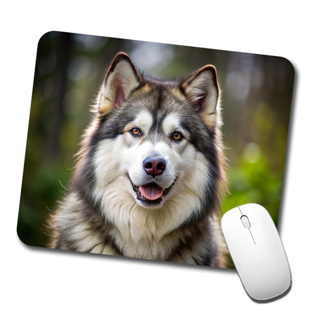 Alaskan Malamute Dog Photo Low Profile Mouse Pad Mat