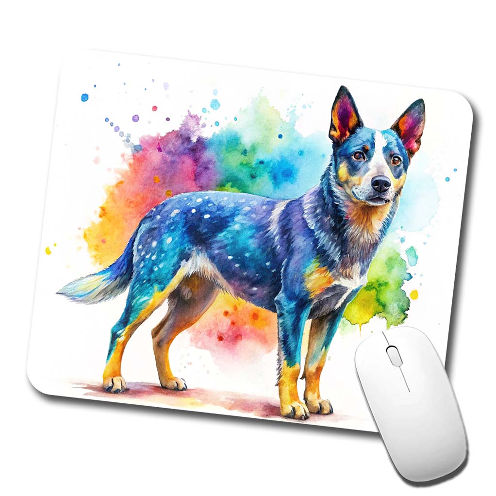 Australian Cattle Dog Watercolor Style Low Profile Mouse Pad Mat