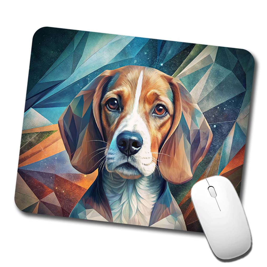 Beagle Dog Abstract Stylized Art Low Profile Mouse Pad Mat