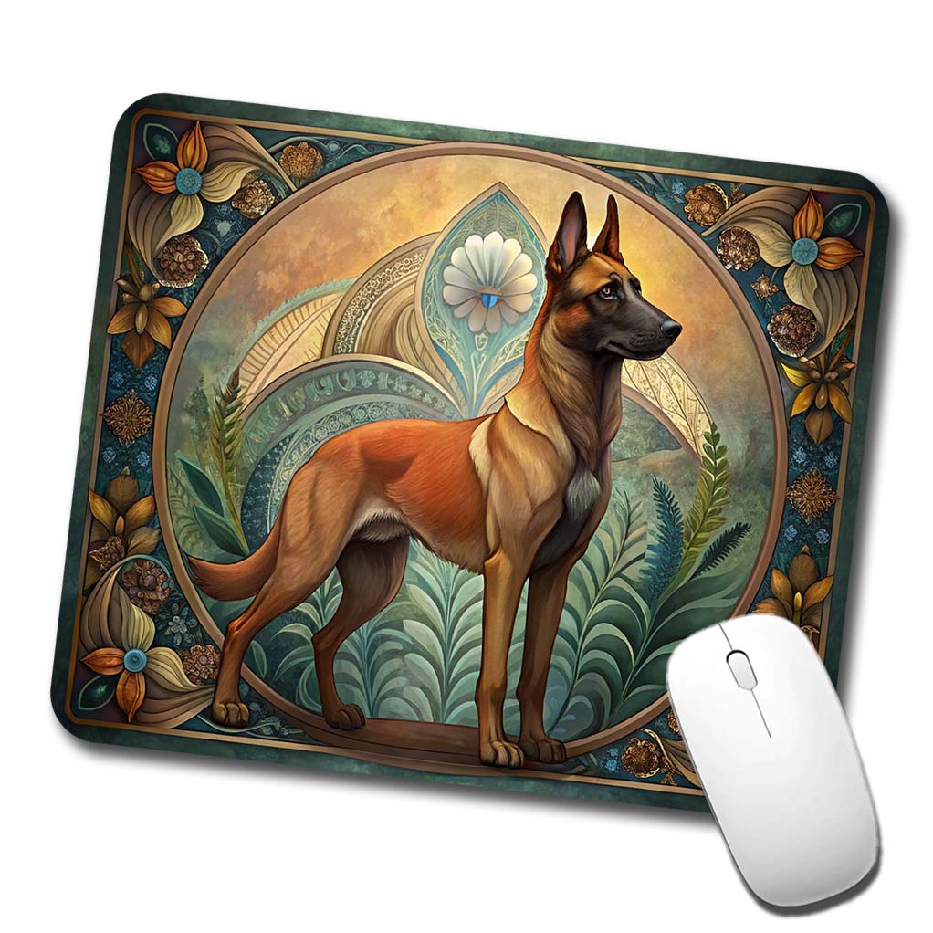 Belgian Malinois Dog Art Nouveau Low Profile Mouse Pad Mat
