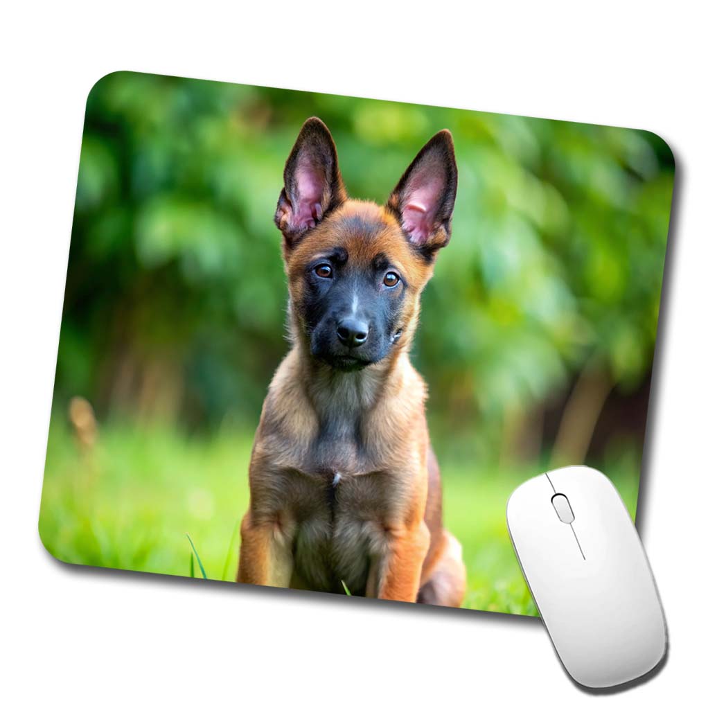 Belgian Malinois Dog Puppy Photo Low Profile Mouse Pad Mat
