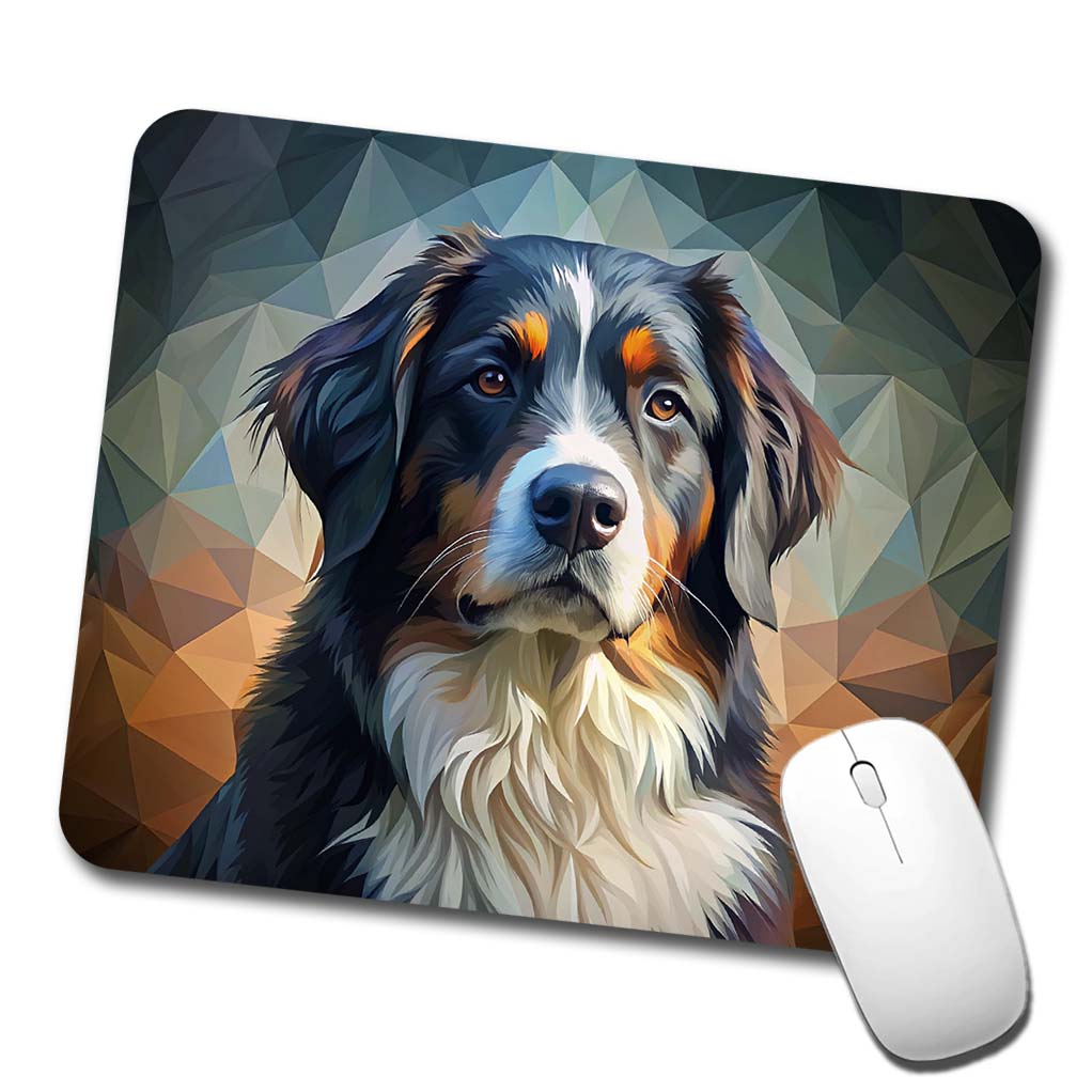 Bernese Mountain Dog Abstract Stylized Art Low Profile Mouse Pad Mat