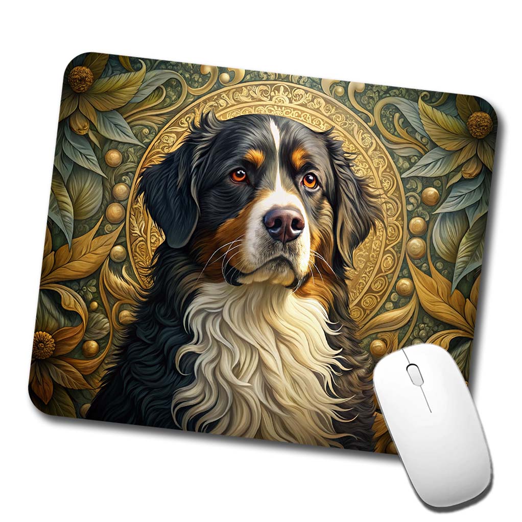 Bernese Mountain Dog Art Nouveau Low Profile Mouse Pad Mat