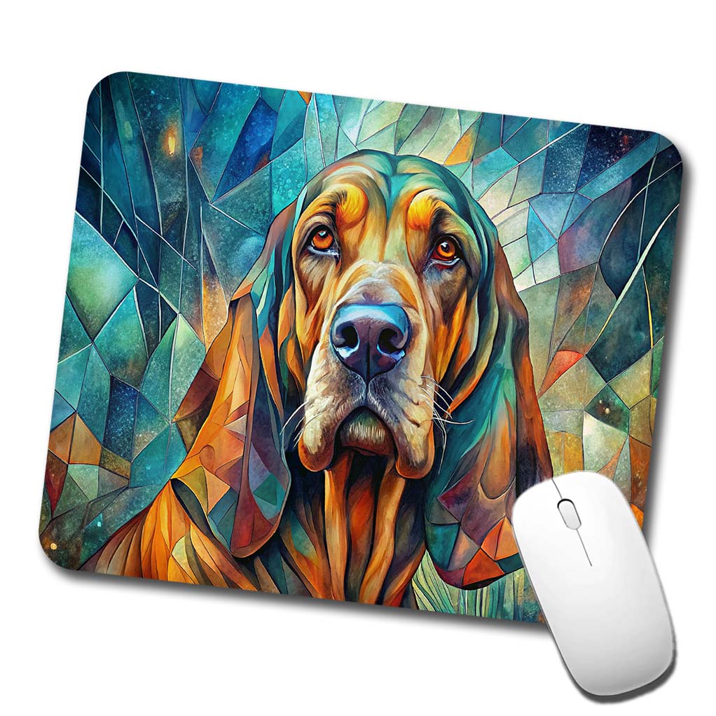 Bloodhound Dog Abstract Art Low Profile Mouse Pad Mat
