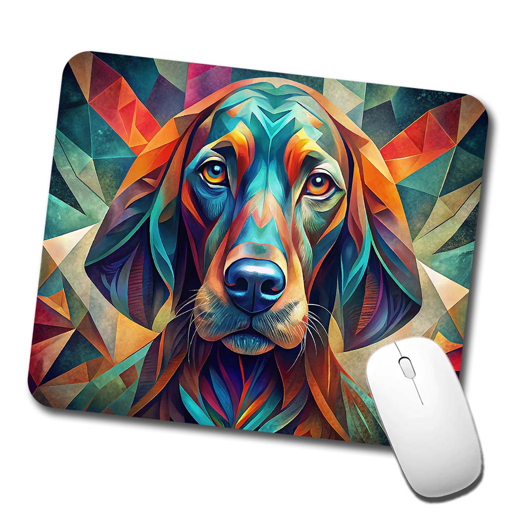 Bloodhound Dog Abstract Stylized Art Low Profile Mouse Pad Mat