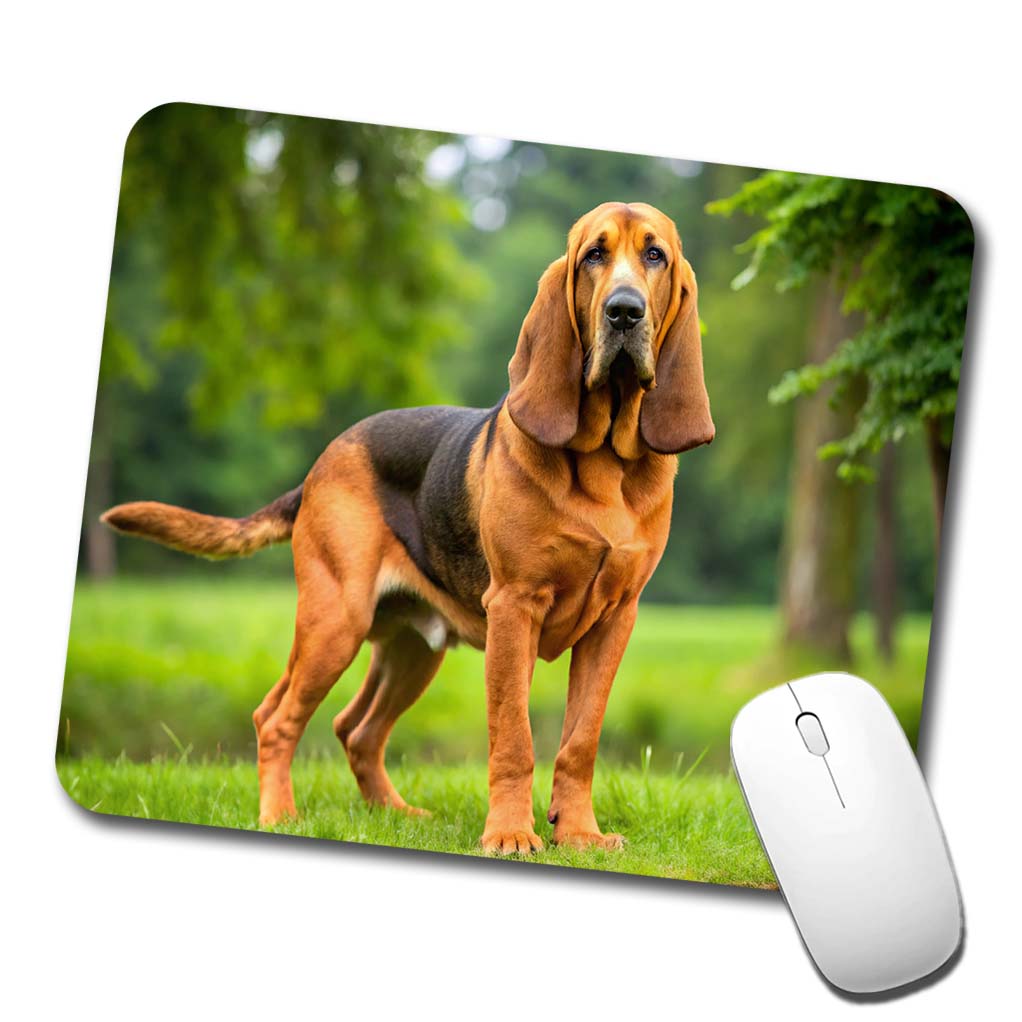 Bloodhound Dog Photo Low Profile Mouse Pad Mat