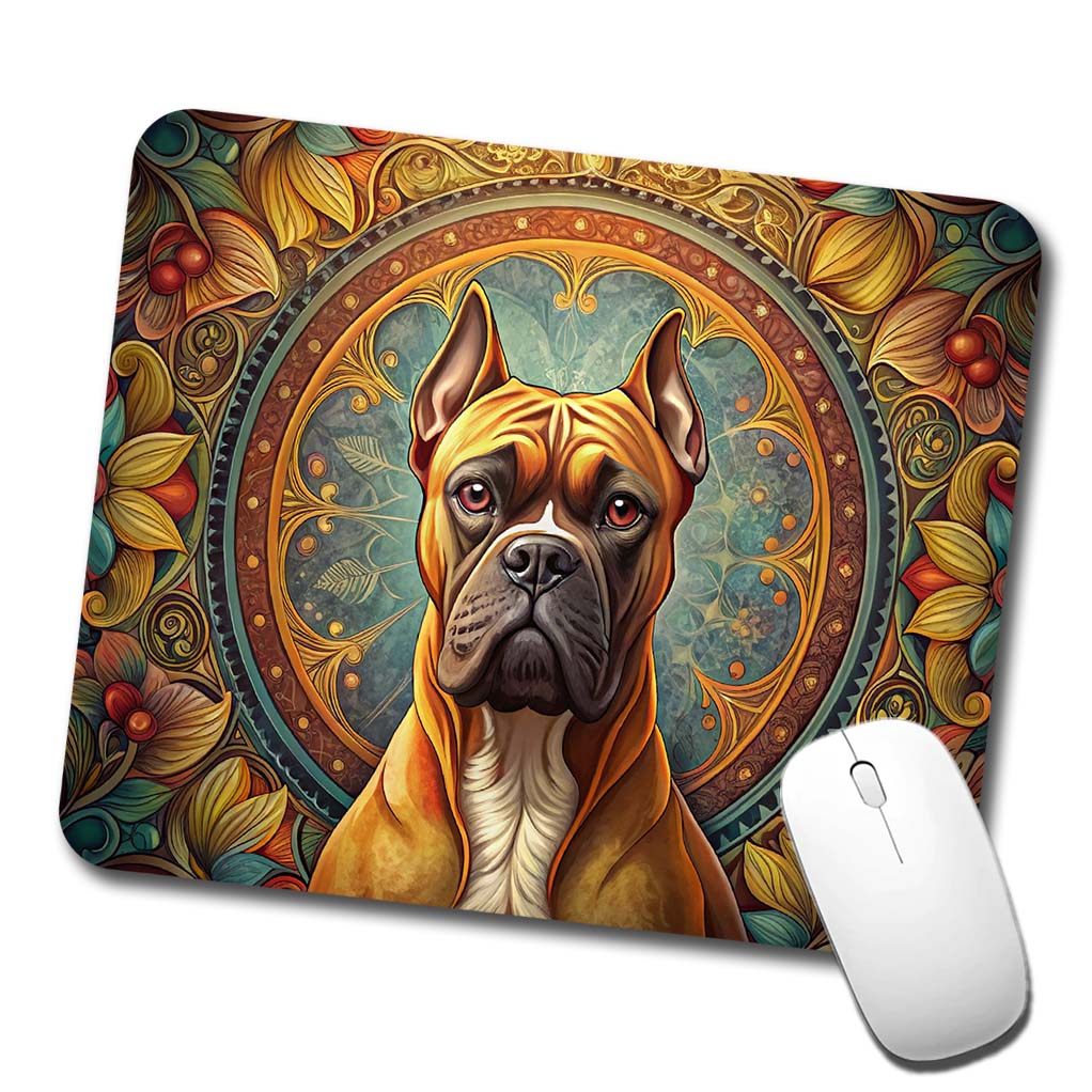 Boxer Dog Art Nouveau Low Profile Mouse Pad Mat